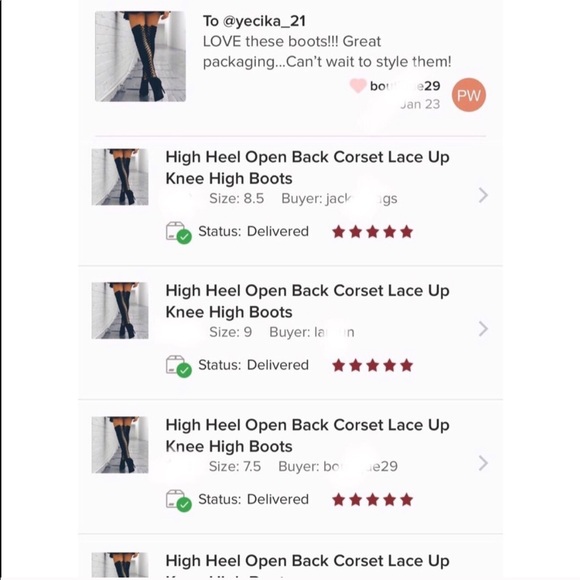 Black High Heel Open Back Corset Lace Up Thigh High Boot - Picture 14 of 15